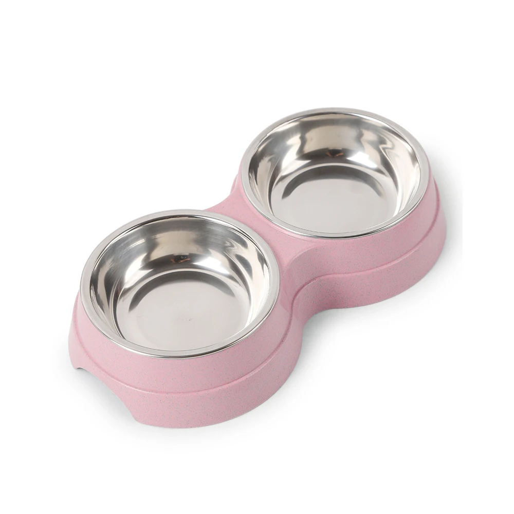 

Pet Bowls Double Dog Food Water Feeder Stainless Steel Pet Accessories Feeder Puppy Drinking Dish Feeding Small Dog Supplies