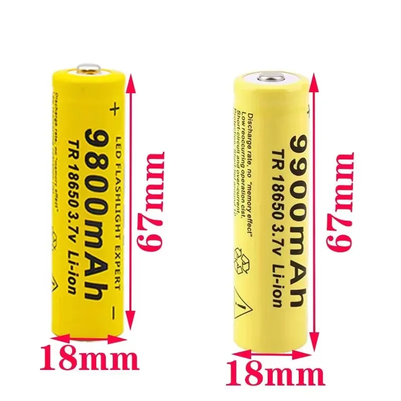 

2021 new 18650 lithium ion battery 9800mah rechargeable battery 3.7V for LED flashlight or electronic equipment battery
