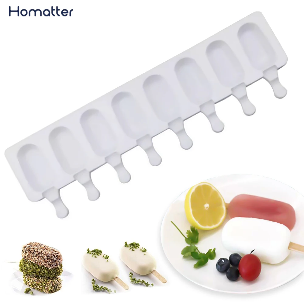 

Homatter Silicone Ice Cream Mould Ice Cube Tray Popsicle Barrel Diy Dessert Ice Cream Mold with Popsicle Stick Ice Cream Maker