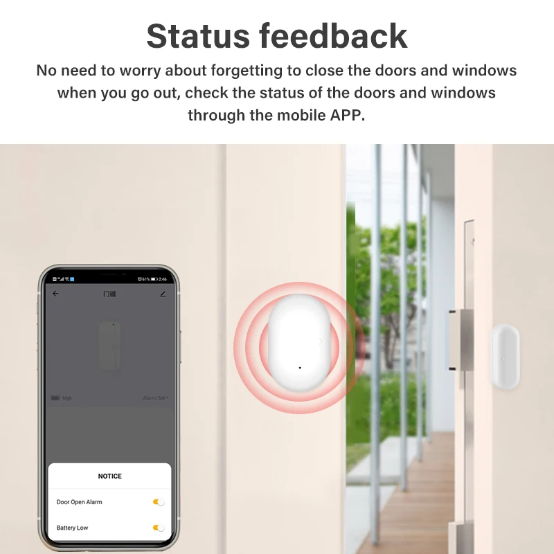 

Smart Window Door Gate Sensor Tuya ZigBee Detector Home Security Alarm System Voice Control Work With Alexa Google Assistant