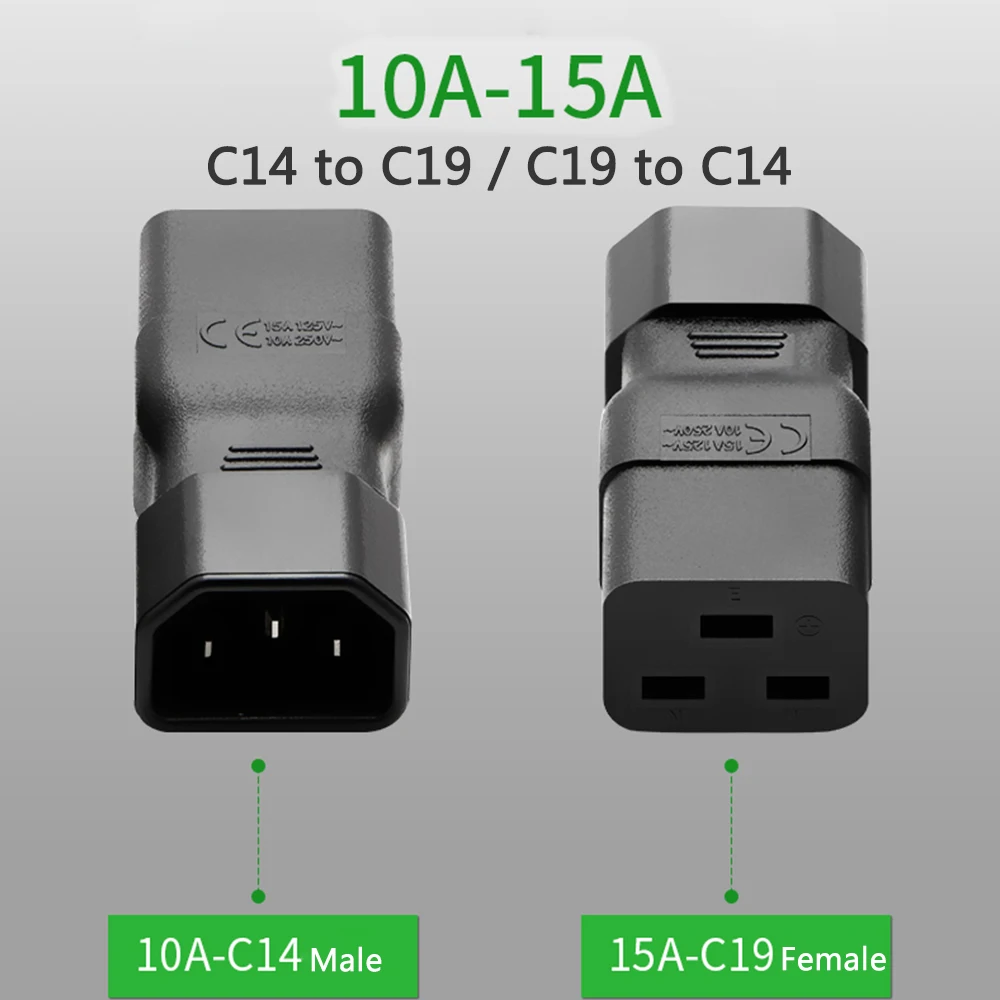 MOWU Универсальный Мощность адаптер IEC 320 C14 для C19 конвертер IEC320 AC Разъем