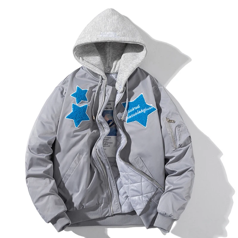 Бейсбольная куртка-бомбер Мужская модная уличная одежда в стиле хип-хоп черная