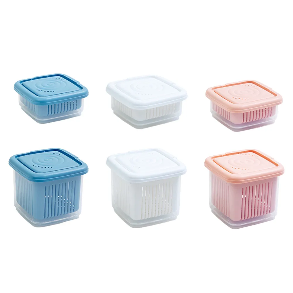 

Refrigerator Scallion Fresh-keeping Box Scallion Ginger Garlic Storage Box Drain Sealed Kitchen Vegetable Plastic Food FinishBOX