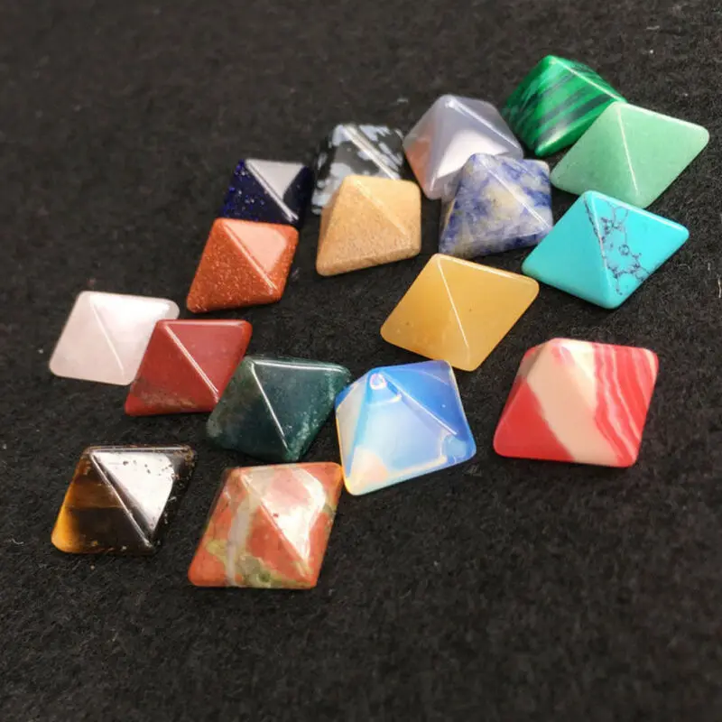 

10pcs/Set Natural Crystal Spiritual Chakra Pyramid Stone Color Mixed Home Office Decoration