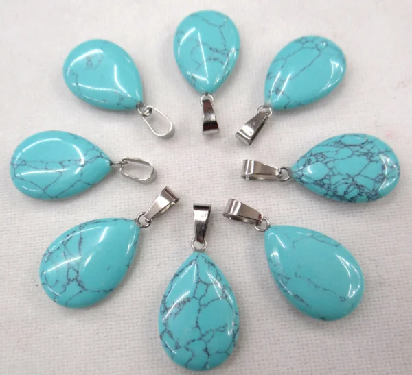 NO.27 24 шт. натуральный розовый кристалл кварца Агаты тигровый глаз камень Малахит воды подвеска в форме капли для DIY ювелирных изделий - Окраска металла: NO.27