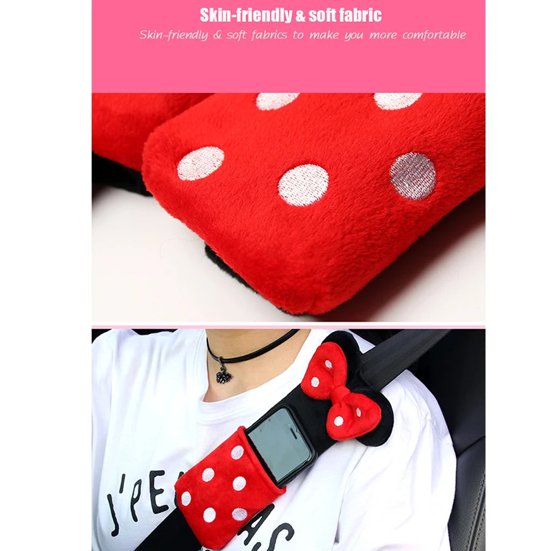

Cute Cartoon Car Sefety Seat Belt cover for Women Child Baby Isofix Shoulder Pad Protection Plush Padding Car Accessories