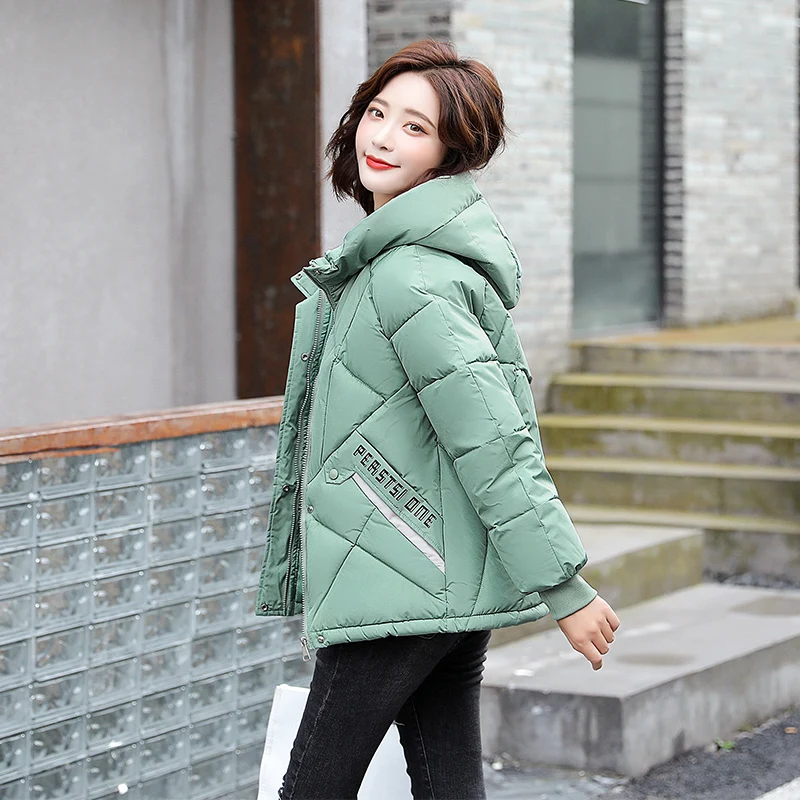 

ISENMAL New Women's jacket winter 2020 Coats Artificial raccoon hair collar Female Parka black Thick Cotton Padded Lining Ladies