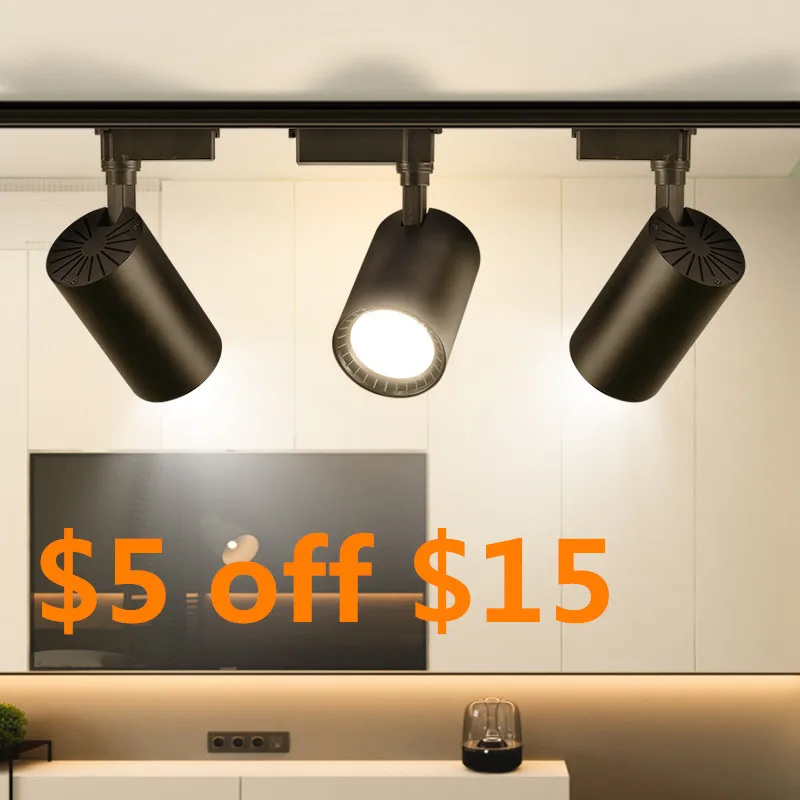 

220V COB Led Track Light 12W 20W 30W 40W Track Lamp Aluminum Led Track Lights Rail Track Lighting for Home Clothing Store Decor