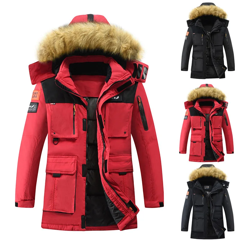 

Men's Winter Coats New Men Warm and Thick Outdoor Jackets Waterproof and Windproof Hooded Large Size Outerwear Mens Parka Jacket