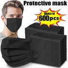 10-600 шт., одноразовые черные маски для лица