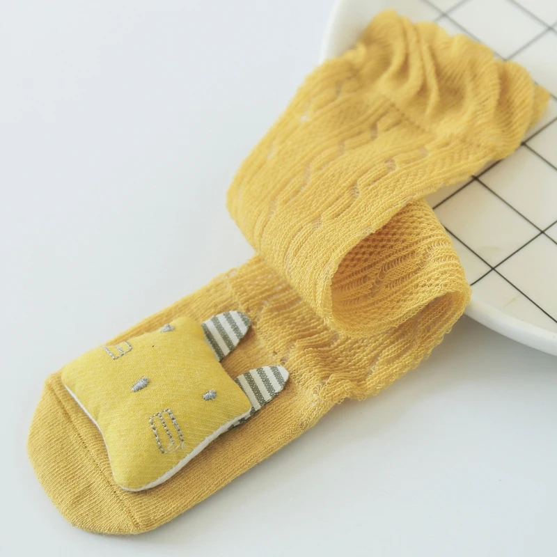 

Summer Thin Section Knee Stockings Mesh Breathable Mosquito-proof Baby Socks Cartoon Socks Gray Elephant2
