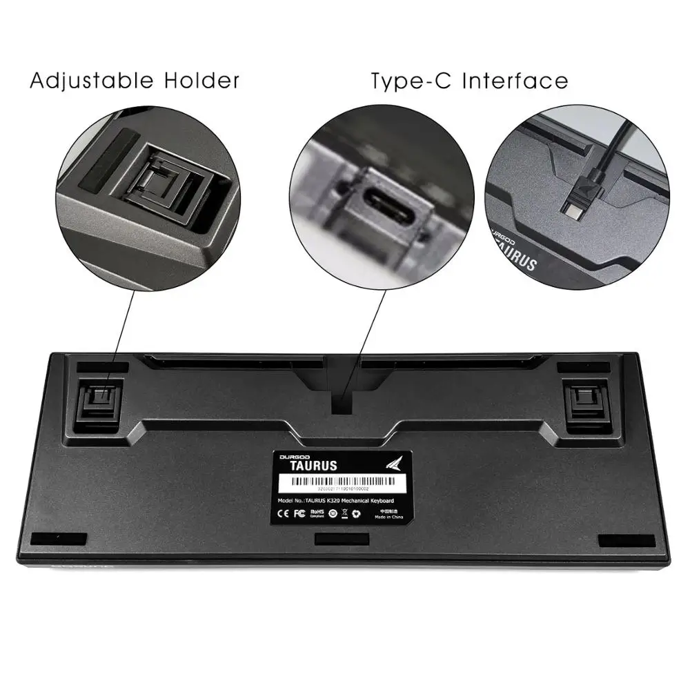 

DURGOD TAURUS K320 Mechanical Keyboard [Cherry MX Switches] NKRO 87-Key Gaming Keyboard for Gamer/Typist/Office - QWERTY-Layout