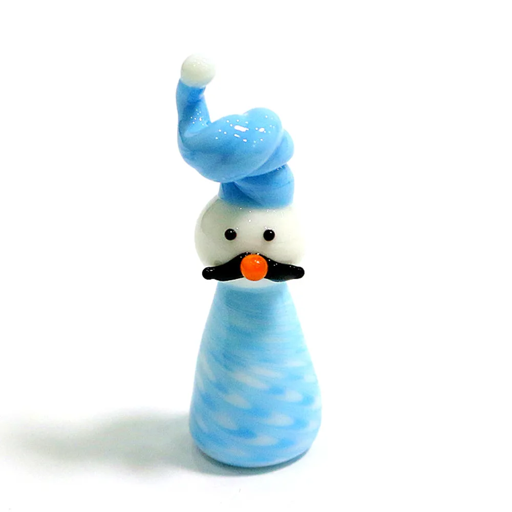 

Gnome Handmade Glass Snowman Figurines Four Different Style Cute Mini Christmas Craft Ornaments Home Table Top Decor Accessories