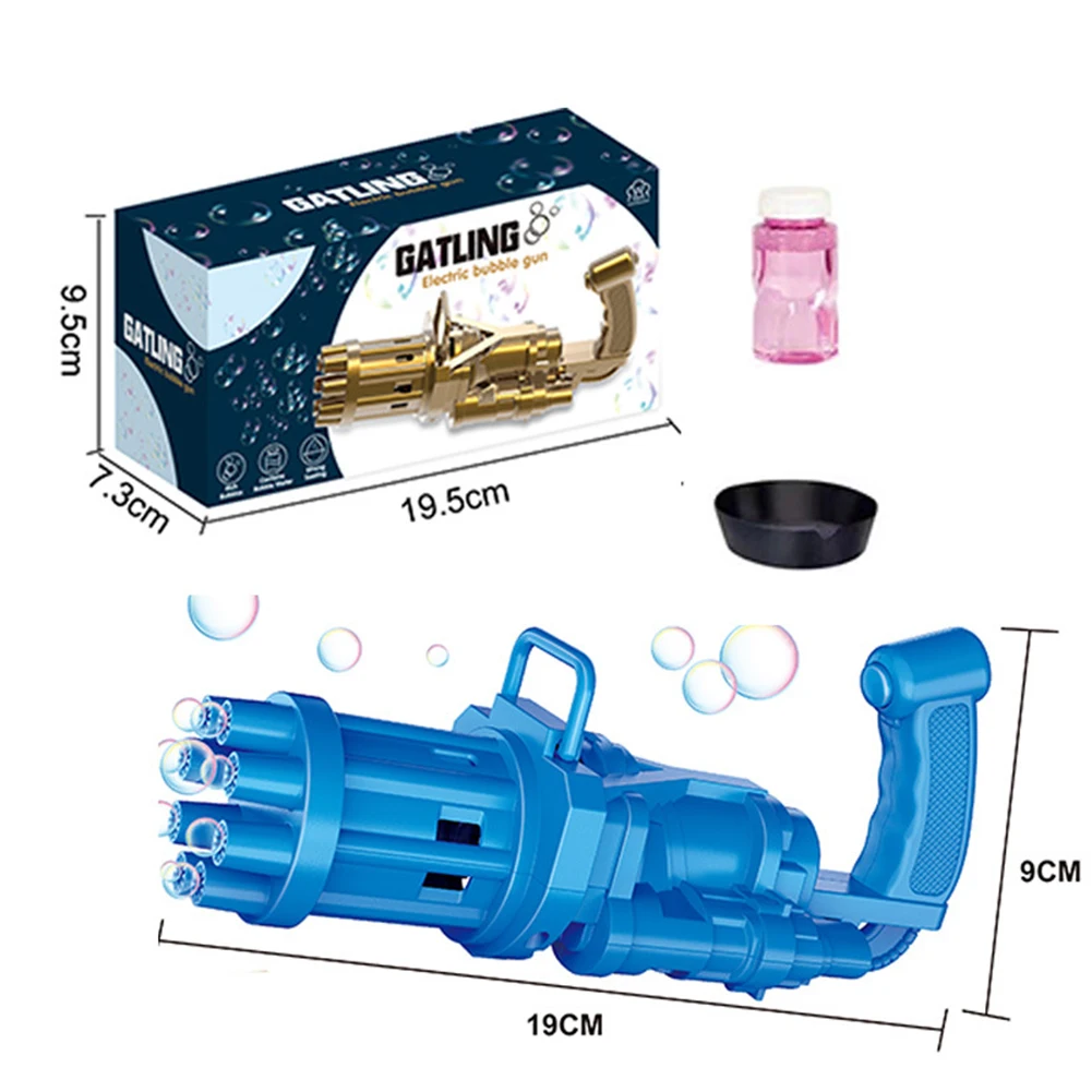 

2 in 1 Kids Automatic Gatling Bubble Gun Toys Summer Soap Water Electric Bubble Machine Children Gift Bath Water Outdoor Toys