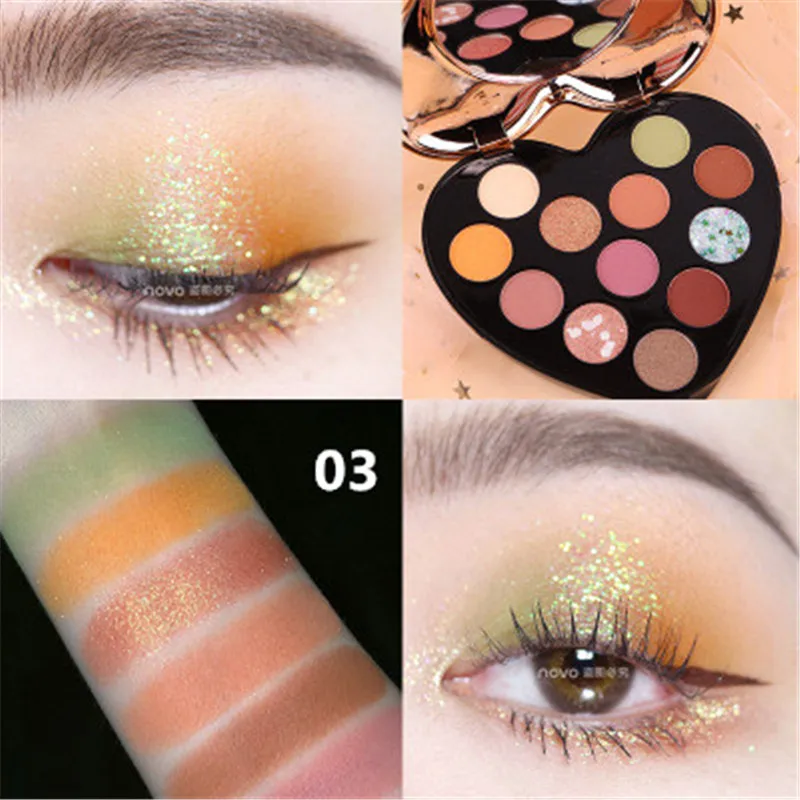 Палитра теней для век с блестками 12 цветов| |