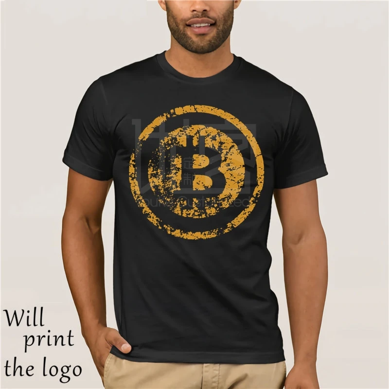 Винтажная Футболка Crypto Valuta BTC Bitcoin футболка da Uomo O Collo Maniche Corte футболки Progettista degli