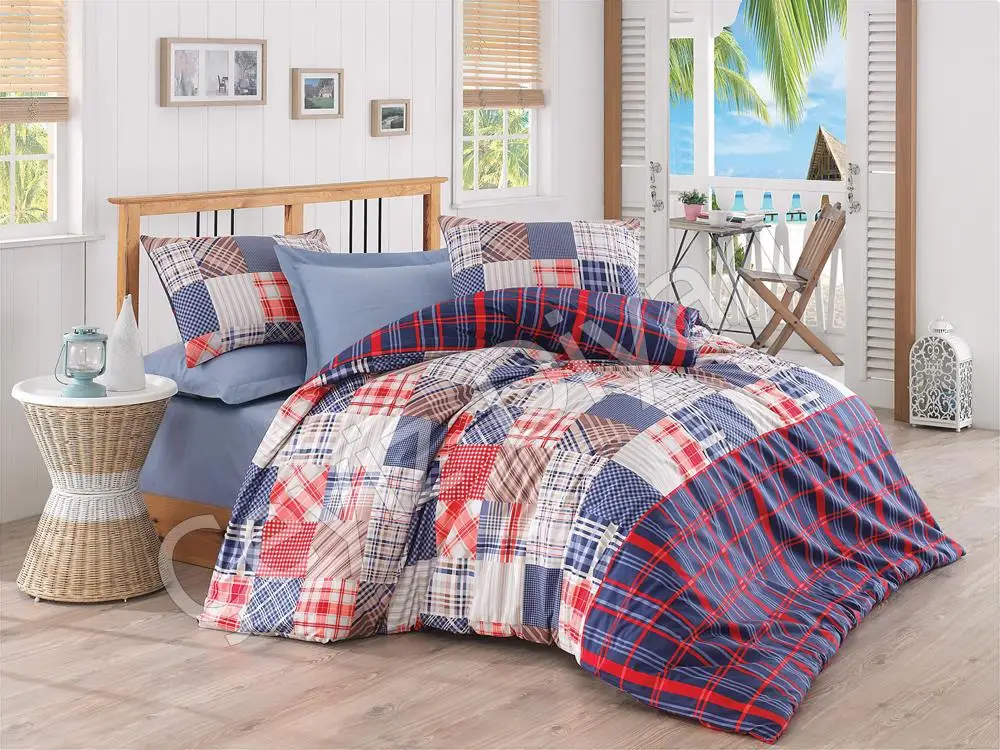 

Cotton Box Ranforce Duvet cover set Jose Blue Single