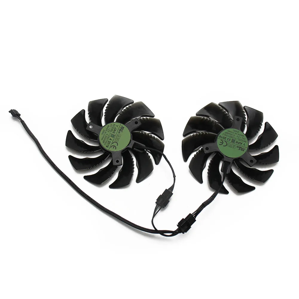 2PCS 87 мм T129215SU 4Pin кулер вентилятор для Gigabyte GeForce GTX 1660 1660Ti графическая плата, вентиляторы - Цвет лезвия: 2PCS