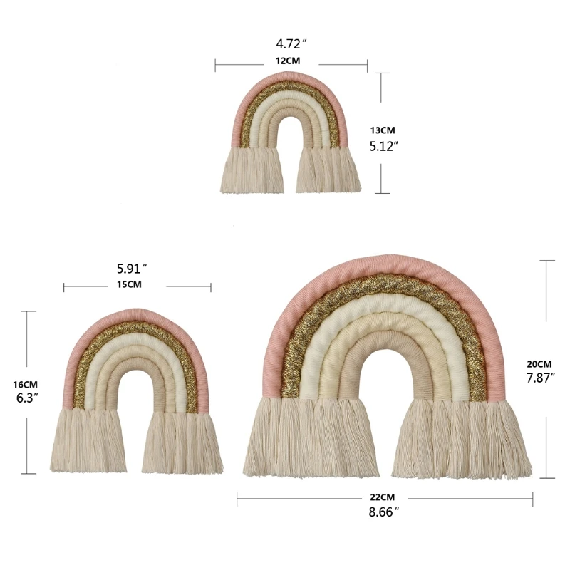 

INS Style Room Decoration Handmade Woven Cotton Rope Rainbow Hanging Decoration Wall Hanging Decor Photo Props E7CC