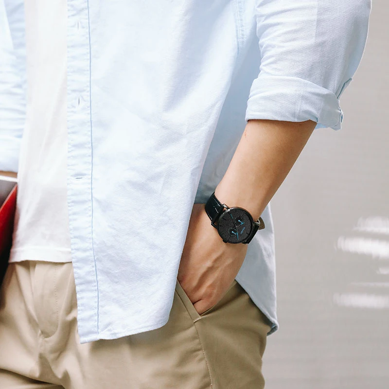 Новинка 2019 повседневные кожаные часы с синим ремешком указкой кварцевые модные