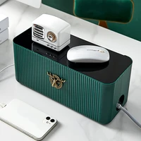 luxury cable management organizer box with lid cord organizer box power strips cords storage case for home office desk holder