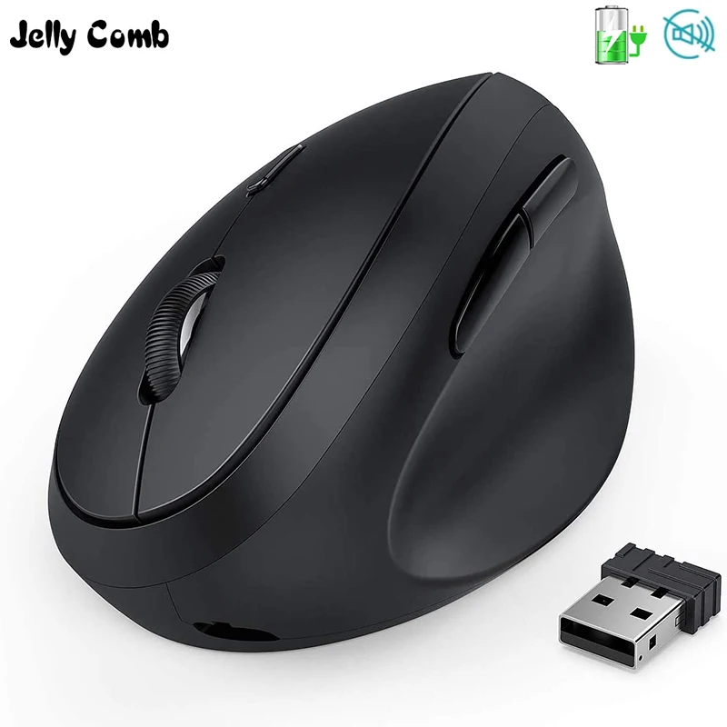 Мышь беспроводная Jelly Comb перезаряжаемая Вертикальная Эргономичная 2 4 ГГц для