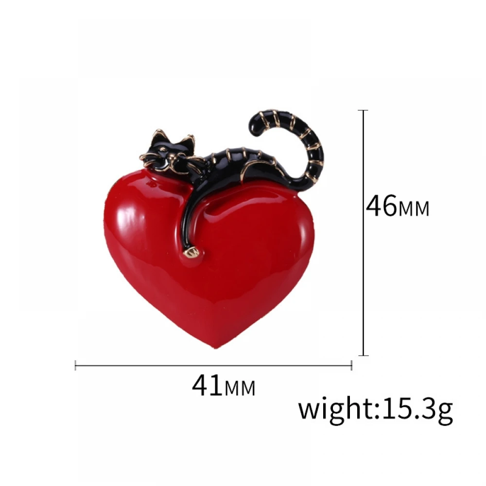 1 шт. сплав сердце броши-кошки для женщин аксессуары воротник игла одежда булавка