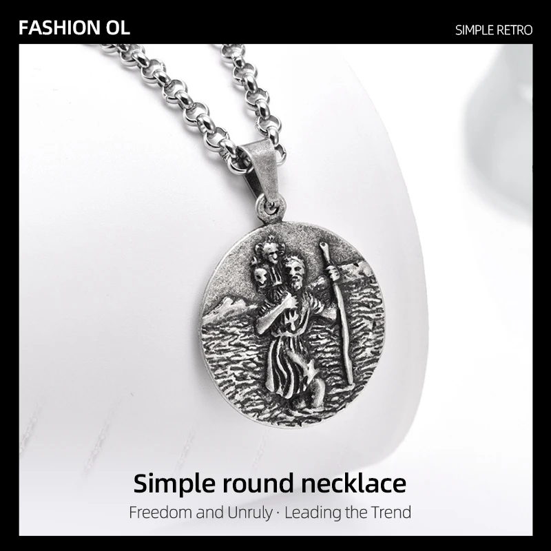 

Round Pendant Necklace HipHop Street Personality Fashion Necklace Jewelry