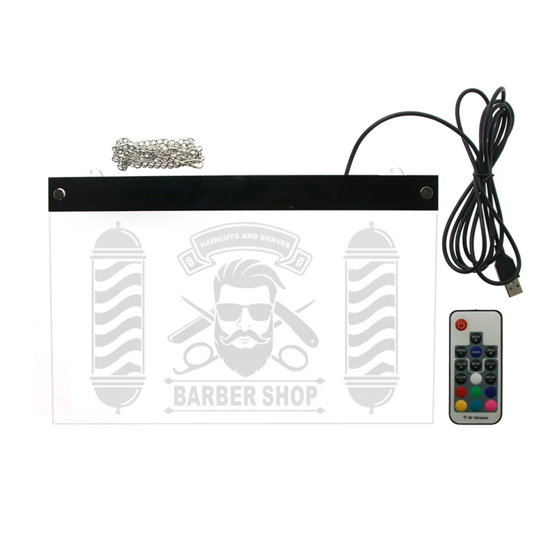 

Barber Shaving Logo Multi-color Hanging Tag Decorative Lights Funny Controller LED Light Barber Shop Hair Salon Lamp