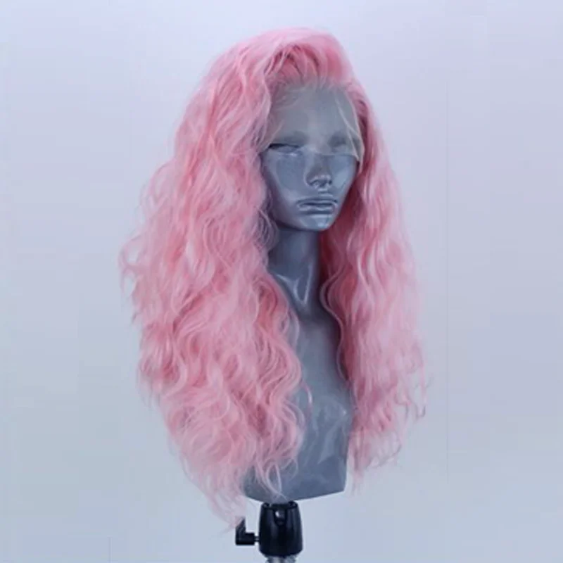 RONGDUOYI Long Pin Hair Synthetic Lace Front Wig Natural Wave Wigs for Women Side Part High Temperature Cosplay | Шиньоны и парики