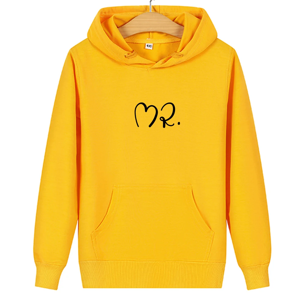 2020 New Hoodies Sweetshirts for Women Men Lover Couple Letter MRS MR Printed Female Hoodie Oversized Streetwear