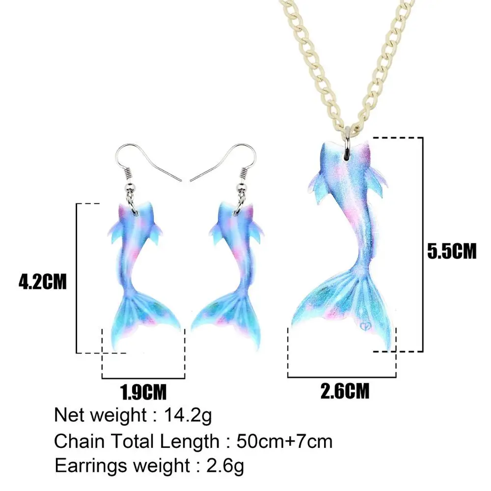 WEVENI Акриловые Красочные сказочные комплекты для девочек ожерелье и сережки в