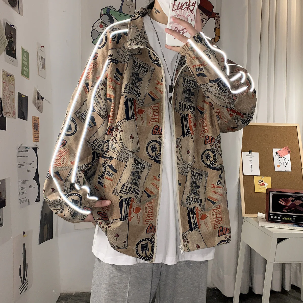 

Autumn Stand Collar Jacket Men's Coat Casual Top Korean Fashion Loose and Handsome Versatile Clothes