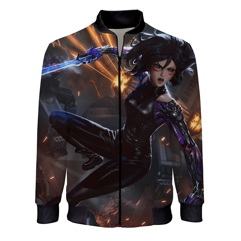 

2020 NEW Spring Autumn Fashion Jackets Men/Women Alita Battle Angel 3D Printed Stand Collar Zipper Bomber Jacket Trendy Clothing