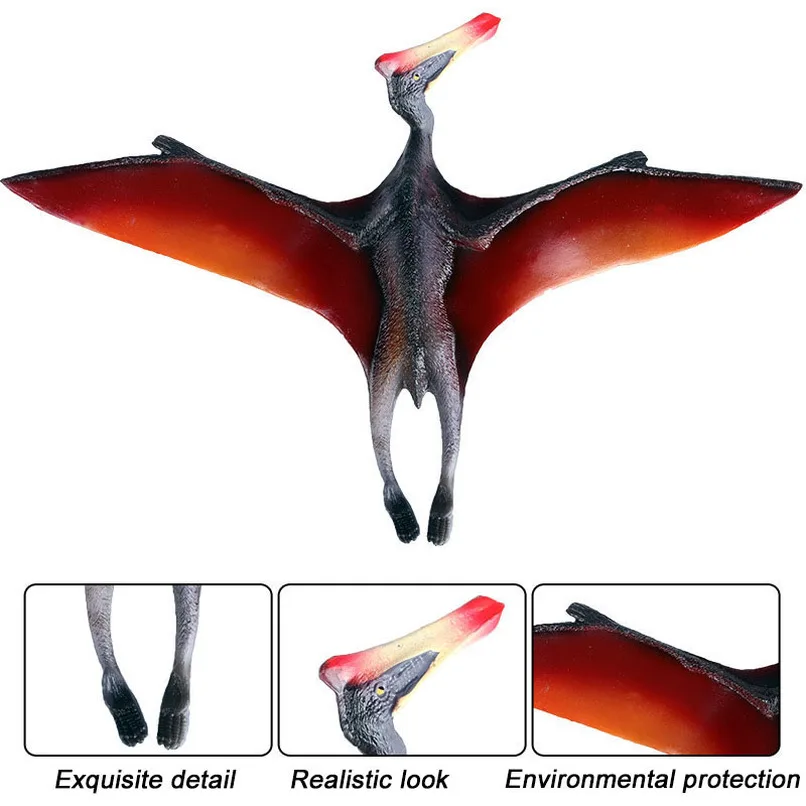 Simulation Quetzalcoatlus Original Pterodactyl Predator Action Figures Dinosaur Animals Model PVC Toy Child Kids Decor Gift | Игрушки и
