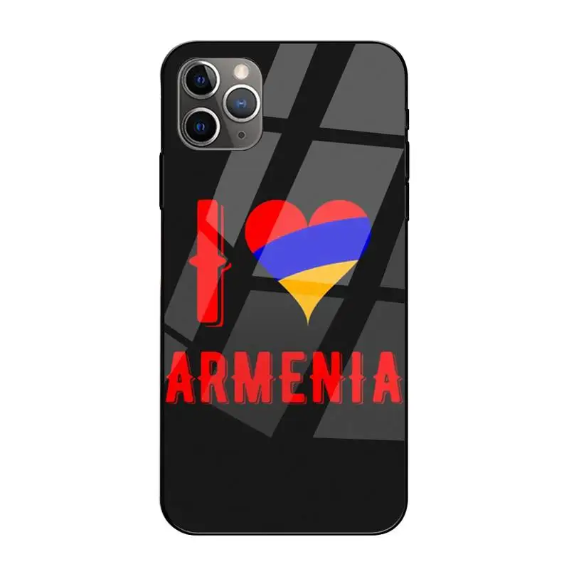 

ZFGHSHYQ Albanian Flag Phone Case Tempered Glass For Iphone6plus 6S 7 7plus 8 X XS XSmax XR 11 12 Pro Max 12mini