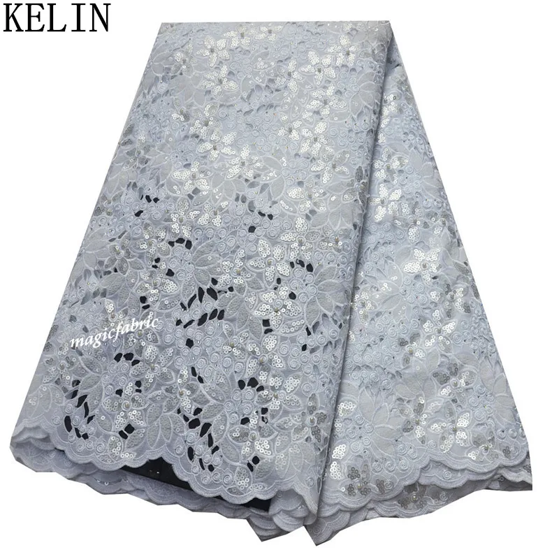 

High quality african sequins organza lace fabric French tulle embroidery lace fabric with stones for party dress OLP-163