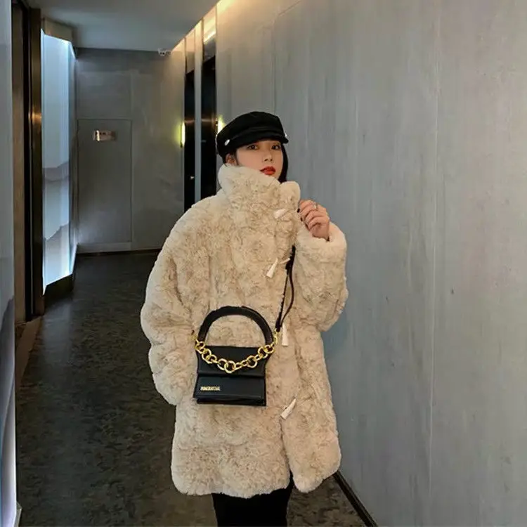 Женская куртка из искусственного меха осенне-зимняя берберского флиса | одежда