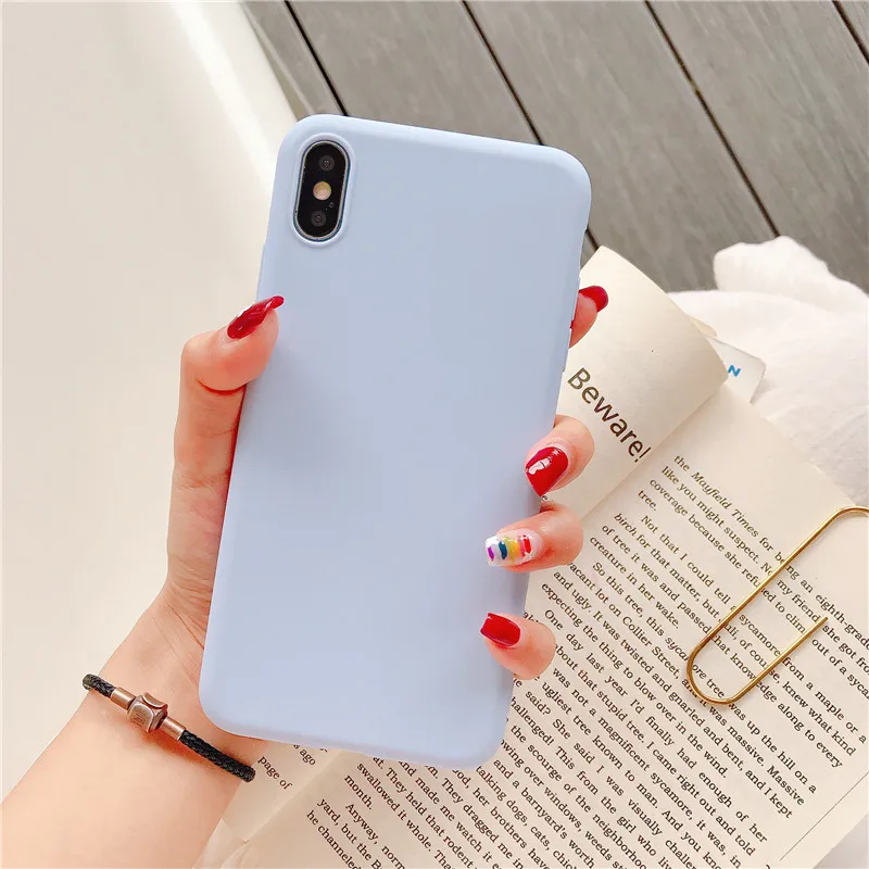 Чехол конфетного цвета для Xiaomi mi A3 A2 mi 8 Lite Red mi Примечание 7 5 плюс 7A 6A силиконовый чехол для Xiaomi mi 9 se cc9e 9t k20 Pro Чехол - Цвет: Purple