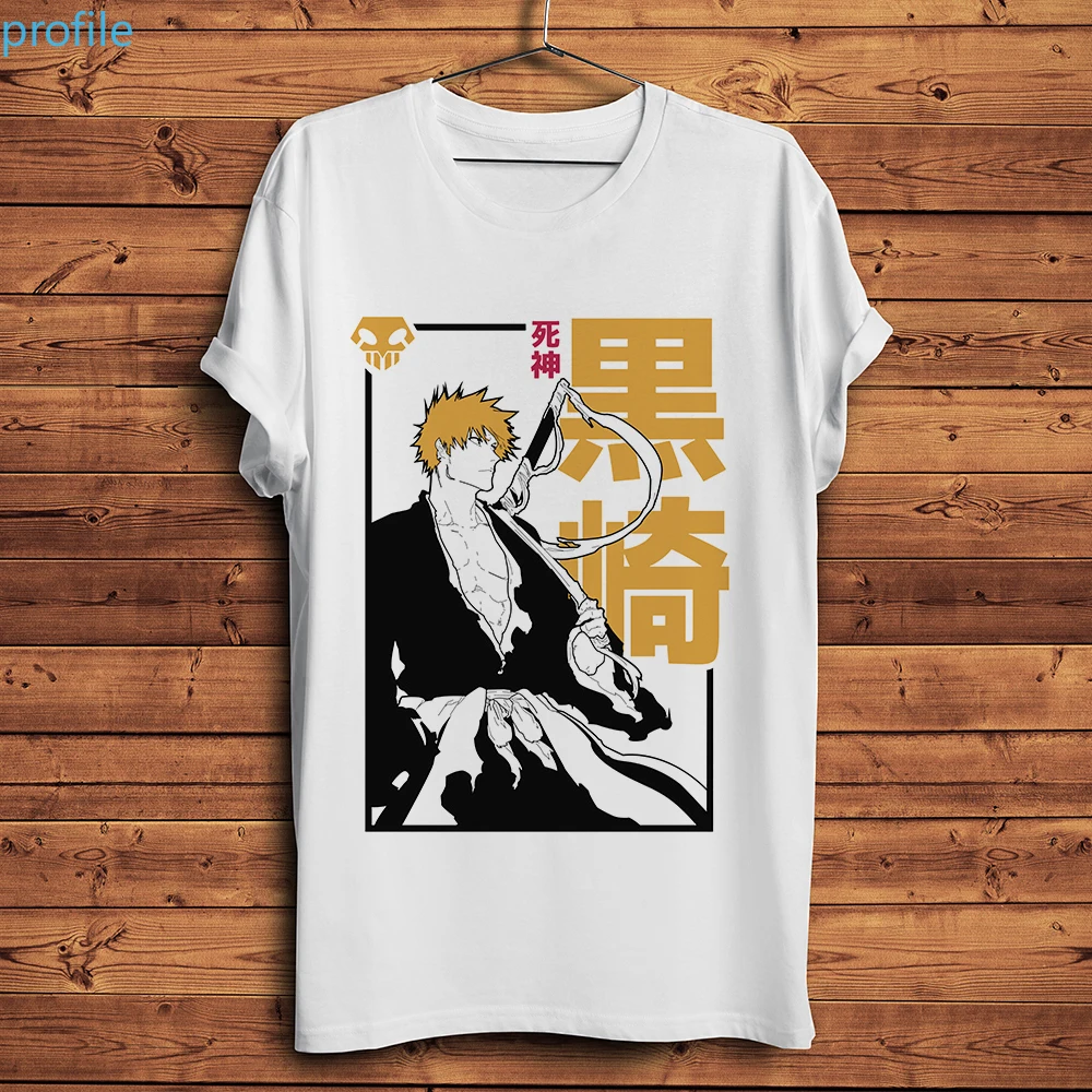 Забавная аниме футболка отбеливатель Ichigo мужская новая белая Повседневная