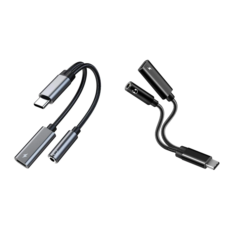 

USB C to 3.5mm Headphone Jack Adapter 2 in 1,Audio Cable with PD 60W Fast Charging for Galaxy S21 S20 Ultra S20