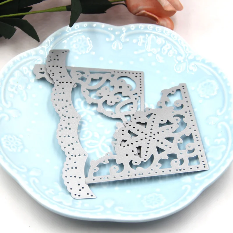 KLJUYP Lace Corner Metal Cutting Dies Scrapbook Paper Craft Decoration dies scrapbooking | Дом и сад