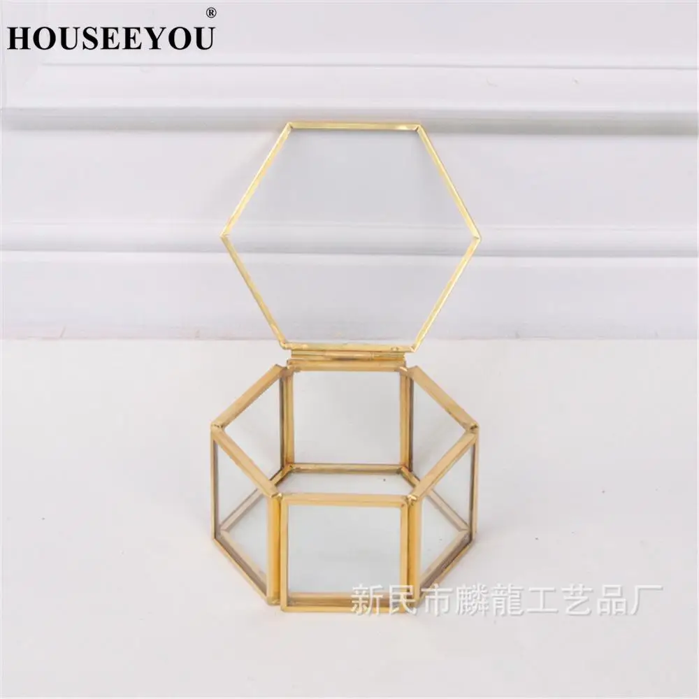 Geometrical Clear Glass Jewelry Ring Storage Box Organizer Holder Tabletop Succulent Plants Container Home Sundries Case Gifts | Дом и сад
