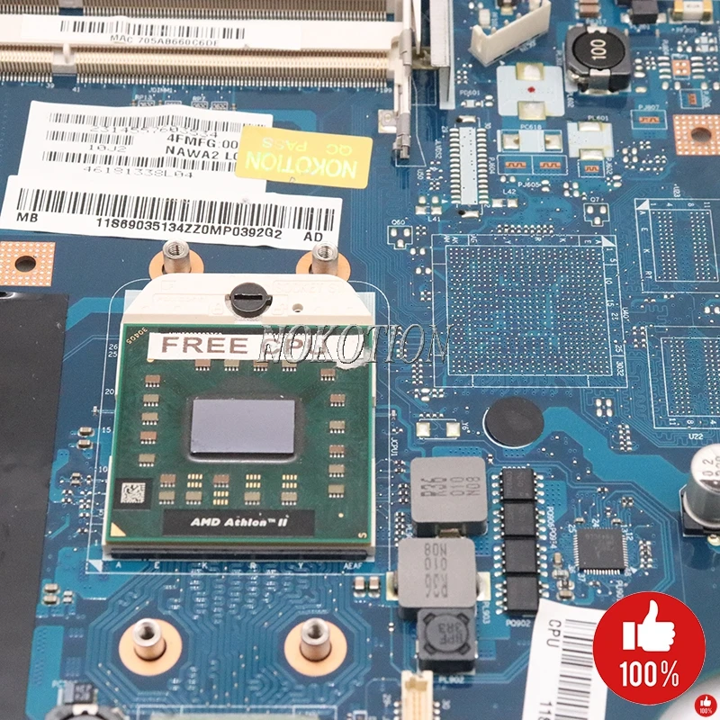 NOKOTION LA 5972P для lenovo ideapad g555 материнская плата ноутбука m880g ddr2 11S69035134 HD4200 графическая