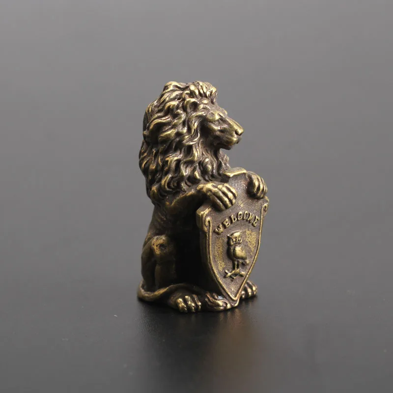 Сборные китайские латунные Резные статуи животных благословение Сова Лев