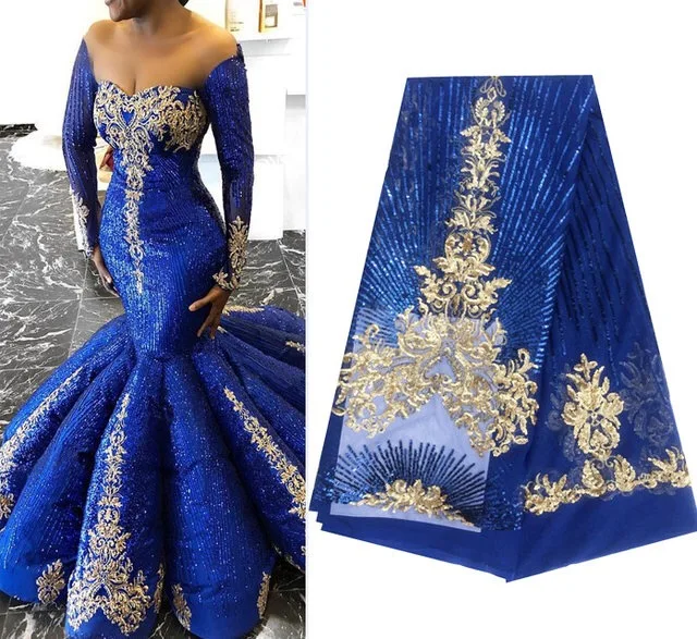 

Африканская кружевная ткань синего цвета 2021, нигерийские кружевные ткани с вышивкой, Высококачественная французская Тюлевая кружевная тка...