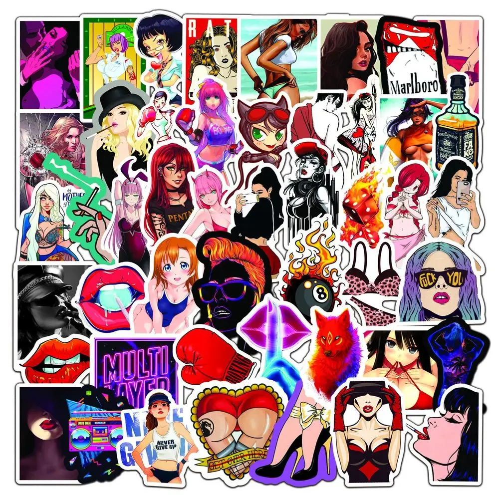 50 шт. сексуальный костюм полицейского граффити аниме забавные Стикеры
