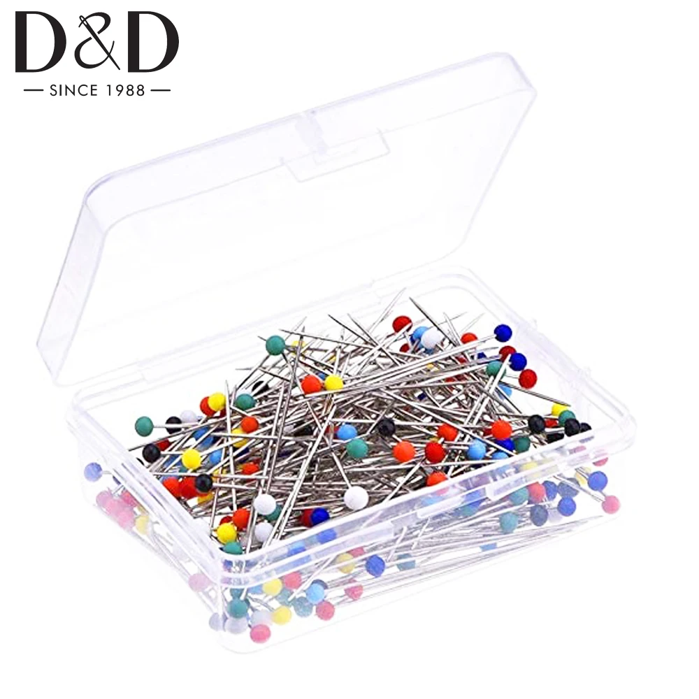 

D&D 100pcs/Box Sewing Pins 38mm Ball Head Pins Straight Pins for Dressmaking DIY Sewing Crafts Sewing Accessories