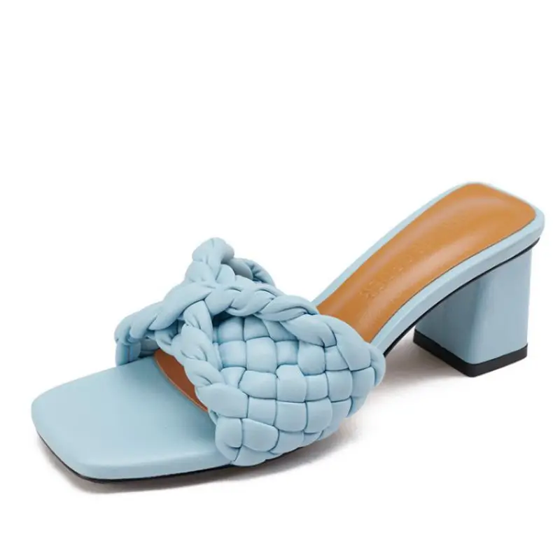 

Summer New High-Heeled Sandals Fashion Women's Slippers Size 35-44 Years Old Beach Sandals Wear High-Heeled Women's Shoes