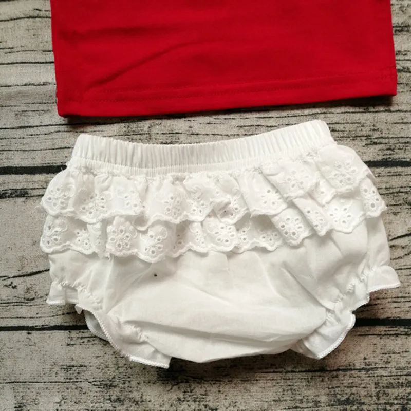 

2021 Newborn Valentines Day 2pcs/set Short Sleeve Love T-shirt+White Shorts Baby Girls Summer Clothes Toddler Infant Clothing